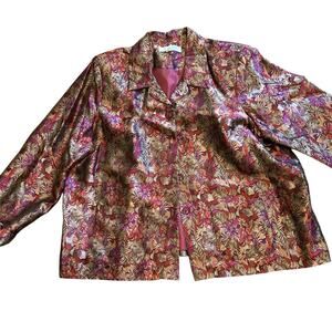 NAPA VALLEY Floral Brocade 4 Button Blazer/Jacket Size 2X Cottage Core